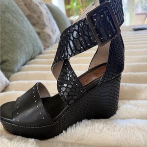 Freebird by Steven Black Croc-Embossed Wedges